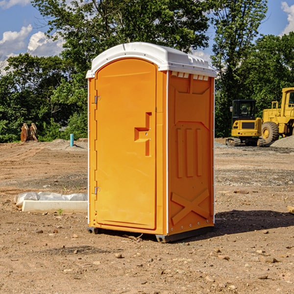 how often are the porta potties cleaned and serviced during a rental period in Chisago Lake